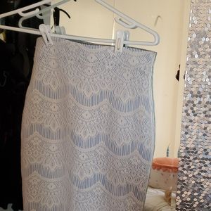 Pencil skirt beautiful light blue and cream